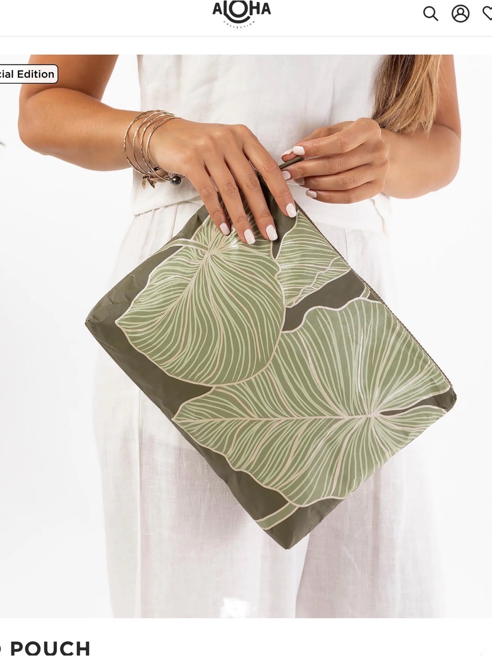 ALOHA Collection Brand New With Tags Mid Launui Pouch Glow/Olive